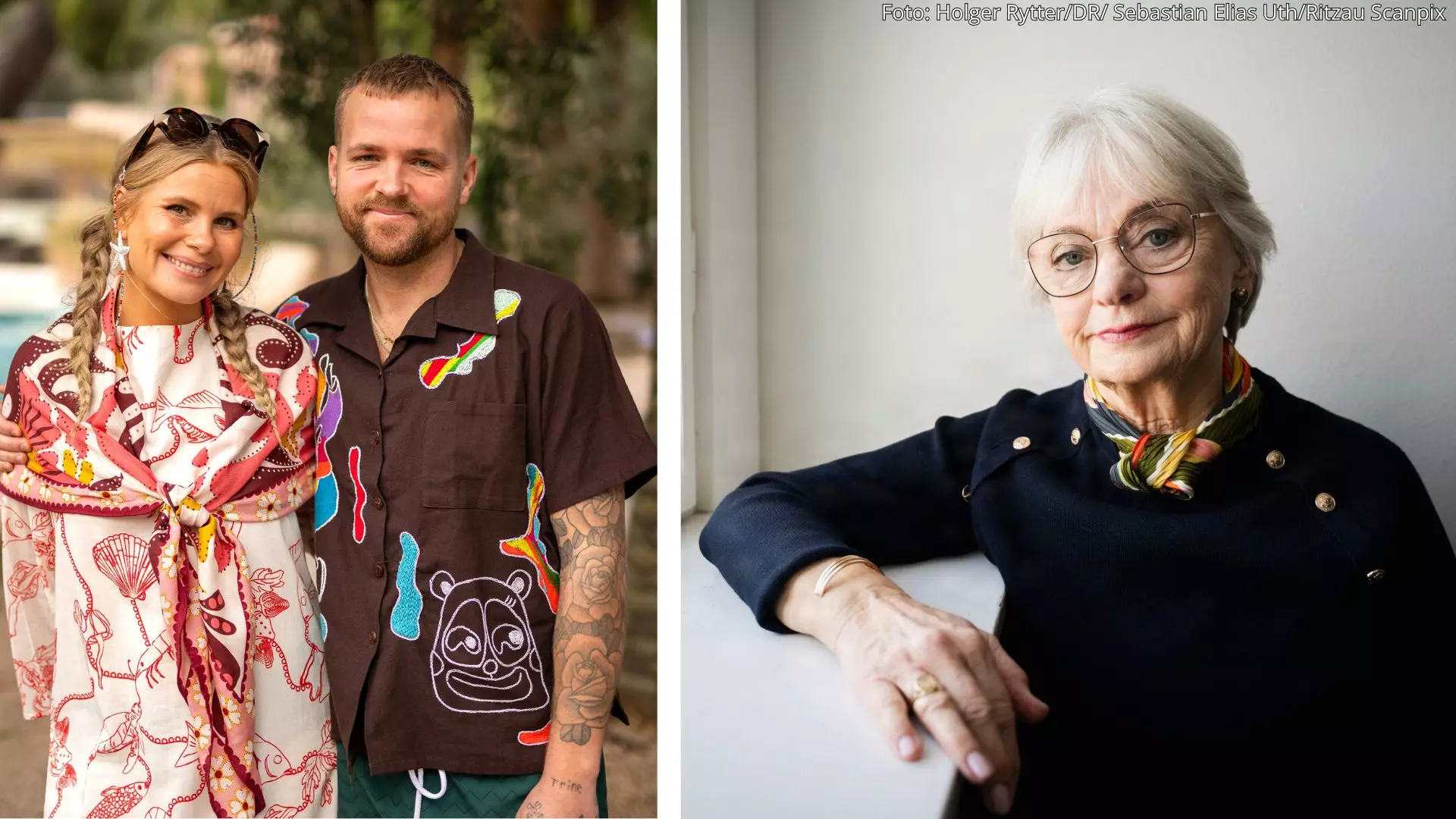 Sofie Linde og Joakim Ingversen i "Hotel Romantik" samt Pia Kjærsgaard.