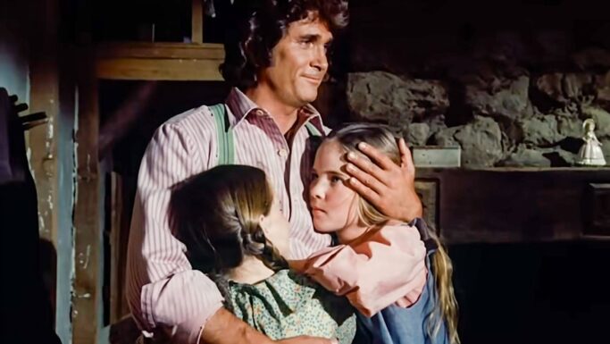 Michael Landon og Melissa Gilbert i "Det lille hus på prærien"