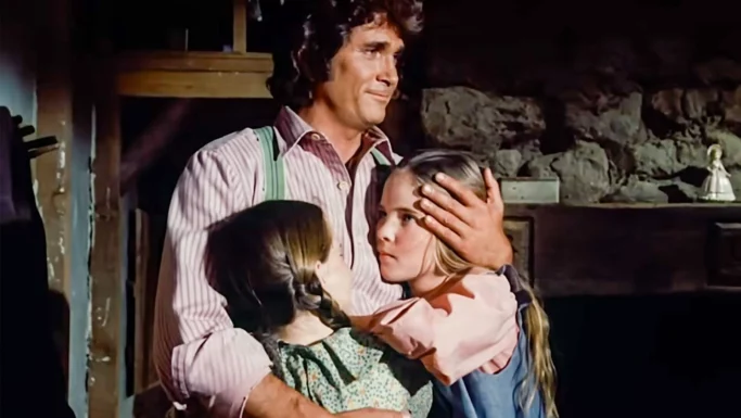 Michael Landon og Melissa Gilbert i "Det lille hus på prærien"